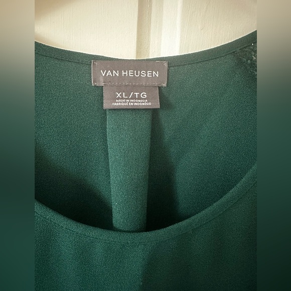 Great Van Heusen Sleeveless Blouse, Lace Detail, l/xl - Picture 3 of 3